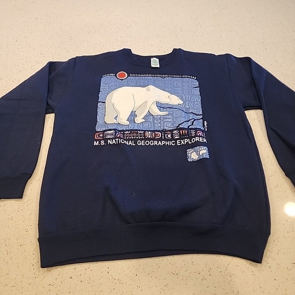 Jerico M. S. National Geographic Explorer Sweatshirt Mens M Polar Bear Canada
